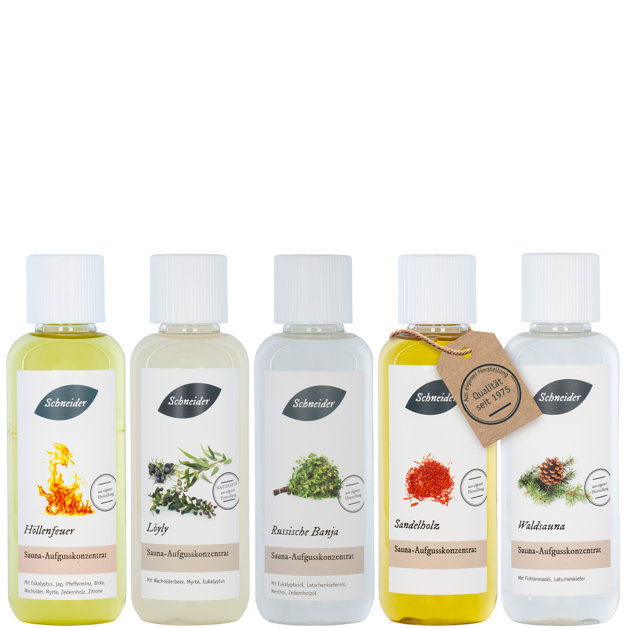 Saunaaufguss-Set Heißes für kalte Tage 5 x 250 ml