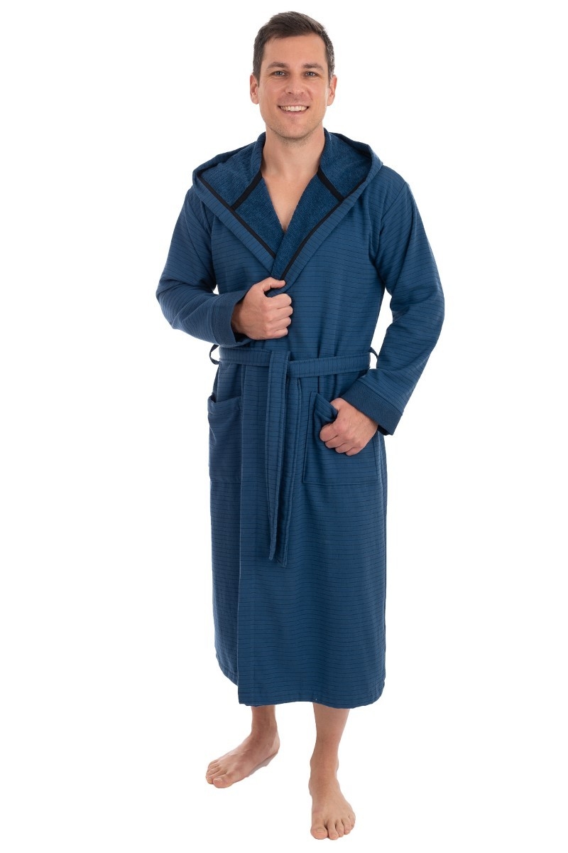 Unisex Bademantel jeansblau