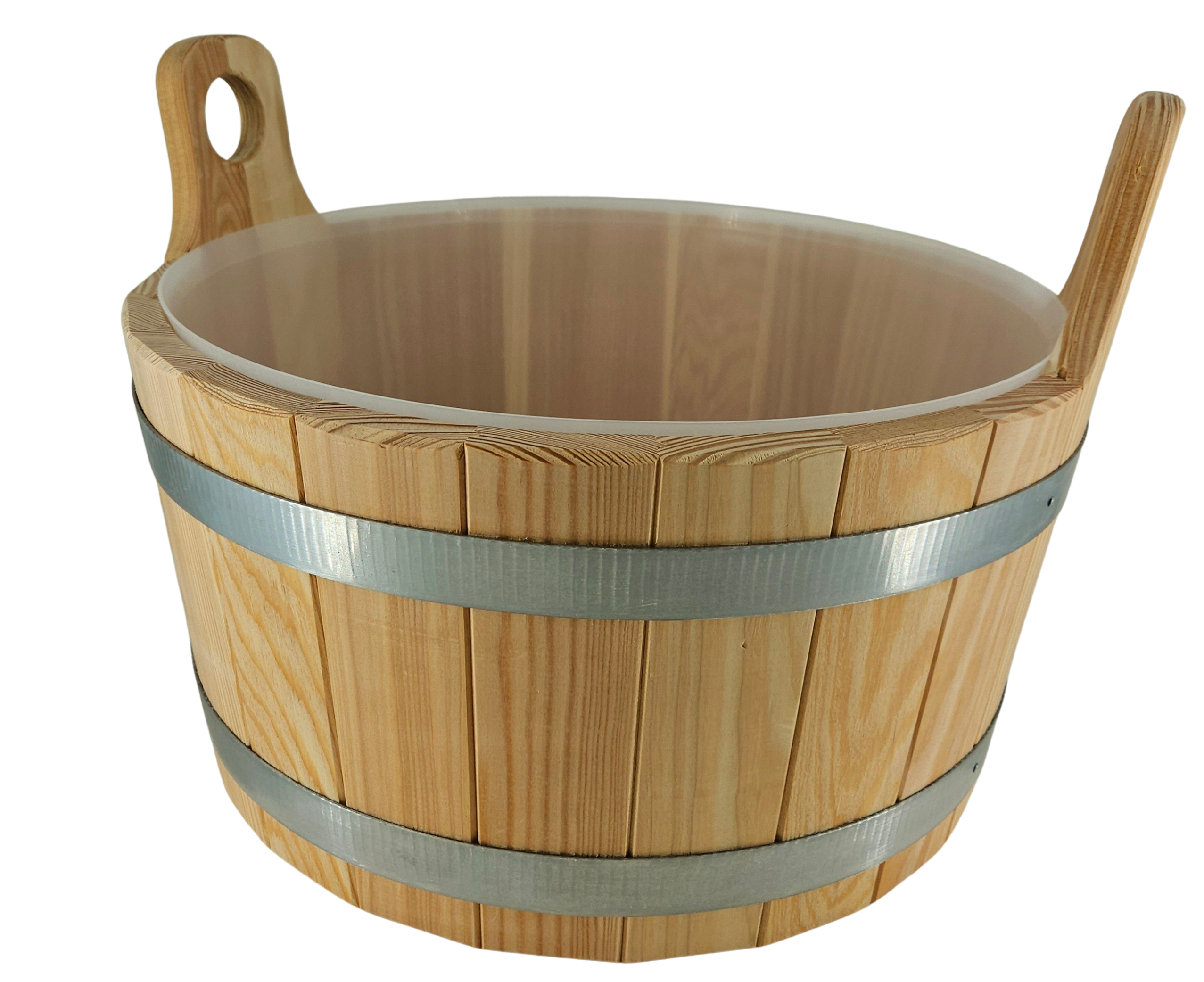 Fußwanne aus Lärchenholz ca. 16 Liter naturbelassen mit Hygieneeinsatz